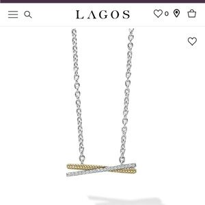 Sparkling LAGOS Two-Tone X Caviar Luxe Diamond Statement Necklace, Like New!
